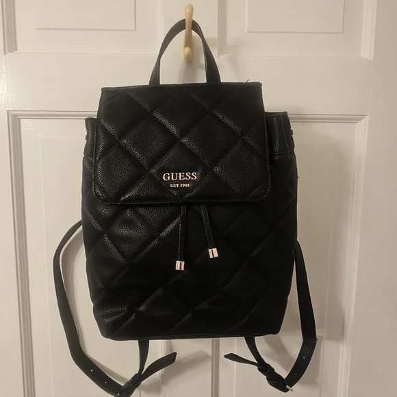 Guess | Bags | Guess Quilted Black Backpack | Poshmark display picture 1